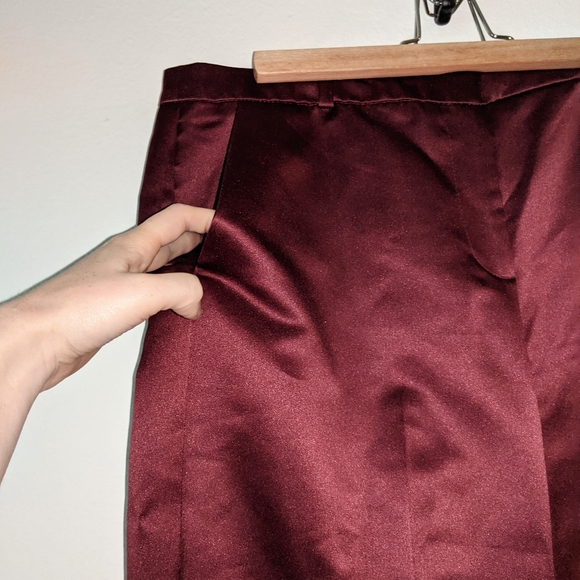 NWT ASOS Glam Slim Leg Trouser Pants Maroon - Picture 6 of 11